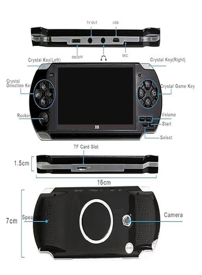 Drumstone X6 Handheld 4.3-Inch Handheld Console Game, Built-In More Than 10,000 Free Games, Support Photos Can Play MP3 MP4 E-Books, Support TV Connection (Multicolor) - Image 5